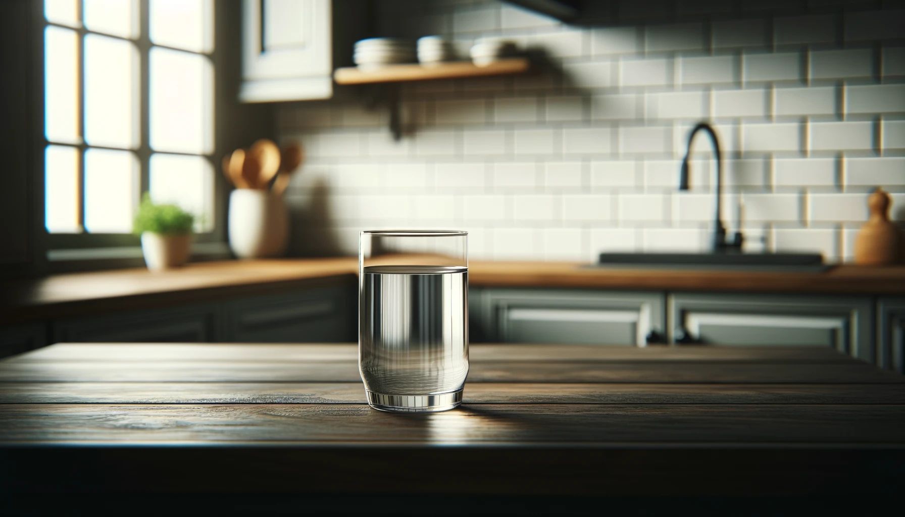 Trinkwasserglas in einer Küche